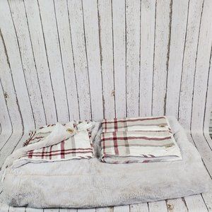 COPY - Ugg 3-Piece Plaid Red tone Super Soft Plush Backed King Comforter Set NE…